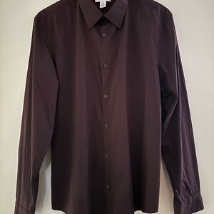 Calvin Klein Men's Dress Shirt in Burgundy